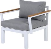 GoodVibes - Aluminium Lounge Stoel met Waterafstotend, Wit / Grijs
