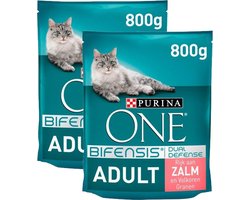 Purina One Adult Kattenvoer Zalm & Volkoren Granen Multi Pack - 2 x 800gr