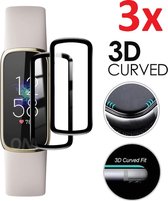 Full Cover 3D Edge Curved Screen Protector Hoes Geschikt Voor Fitbit Luxe Activity Tracker - Screenprotector Met Optimale Rand Tot Rand Display Bescherming - Schermbeschermer - Set