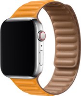 Leren link bandje compatibel met Apple Watch 49/45/44/42 mmmm, Cali/Geel,