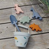 Siliconen strandset Dino | 6-delig | Emmer | Schep | Figuurtjes | Vormen | Strand | Beach | Toys | Kids | Water