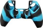 Silicone Hoes / Skin voor Playstation 5 - PS5 Controller Blauw Zwart