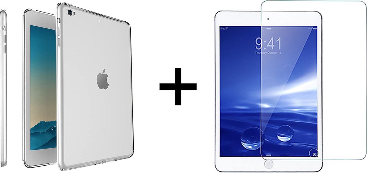 iPad Mini 2 Hoes Transparant siliconen - iPad mini 2 - iPad 7.9 Inch hoes - 1 x Screenprotector iPad Mini 2