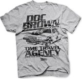 Back to the Future Shirt - Doc Brown's Time Travel Agency grijs maat L