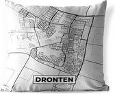 Sierkussen Buiten - Stadskaart - Dronten - Grijs - Wit - 60x60 cm - Weerbestendig - Plattegrond