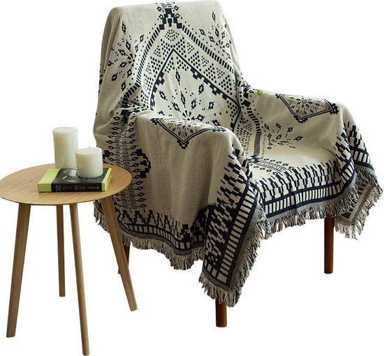 Plaid bankhoes deken zetelhoes kleed tapijt stoelhoes - Rawhouse ® woonkamer bohemian decoratie