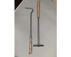 Combi set - Pook + asschuiver - houten handgreep - kachel - BBQ