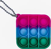 Blij Kind - Fidget - Pop-it - mini - vierkant - regenboog - sleutelhanger