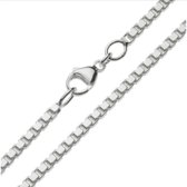 Venetiaanse- halsketting- 50 cm- Zilver-Dames- Heren- Basis ketting- 1.2 mm-Charme Bijoux