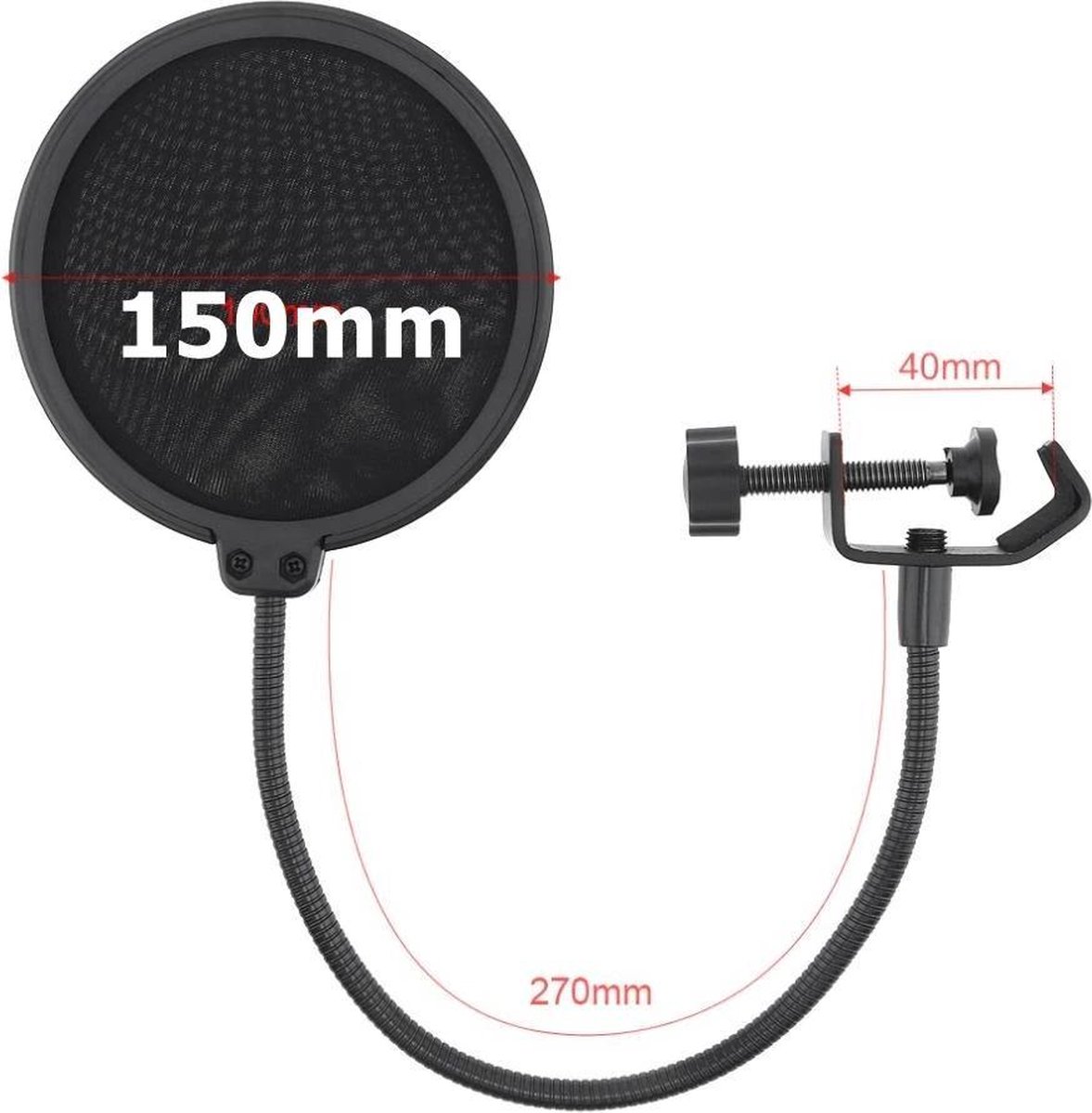 HUIOP 5-deurs professionele studio-opname microfoon isolatiescherm opvouwbare popfilter microfoon windscherm met hoge dichtheid EVA-schuim geluidsabsorberende opnameapparatuur