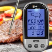 King Thermo digitale vlees thermometer - draadloos - ideaal voor de bbq! - zilver