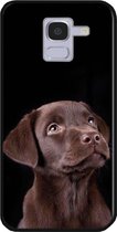 ADEL Siliconen Back Cover Softcase Hoesje Geschikt Voor Samsung Galaxy J6 Plus (2018) - Labrador Retriever Hond Bruin