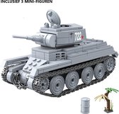 L02 - Russische BT-7 Tank - 462 onderdelen en 3 mini-figuren -  WW2 Bouwstenen - Lego fit - WW2 - Soldaten - Militair - Tank - Army - Bouwstenen - Wapens - Geweren - Brick - Tweede