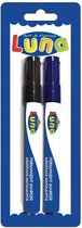 Luna Permanentmarkers 12 Cm Zwart/blauw 2 Stuks