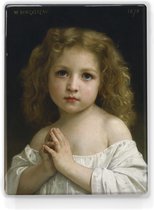 Little girl - William Adolphe Bouguereau - 19,5 x 26 cm - Niet van echt te onderscheiden houten schilderijtje - Mooier dan een schilderij op canvas - Laqueprint.