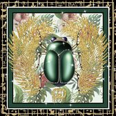 Glasschilderij - Groene kever - Gucci - 80x80 cm - Wanddecoratie