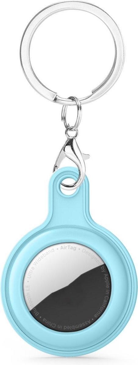 By Qubix - AirTag case gel series - sleutelhanger met ring - lichtblauw