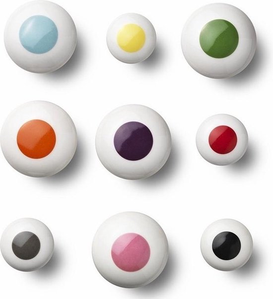 Ann Black Dots - Deurknop - Middel - Roze