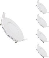 3W witte slanke ronde LED-downlight (5 stuks) - Koel wit licht