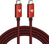 100W USB3.2 Gen2x2 USB-C naar USB-C oplaaddatakabel Nylon gevlochten snoer 2m voor MacBook  en anderen
