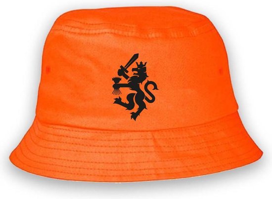 Bucket hat oranje - vissershoedje - zonnehoedje - Leeuw - WK voetbal 2022 - Koningsdag - Oranje