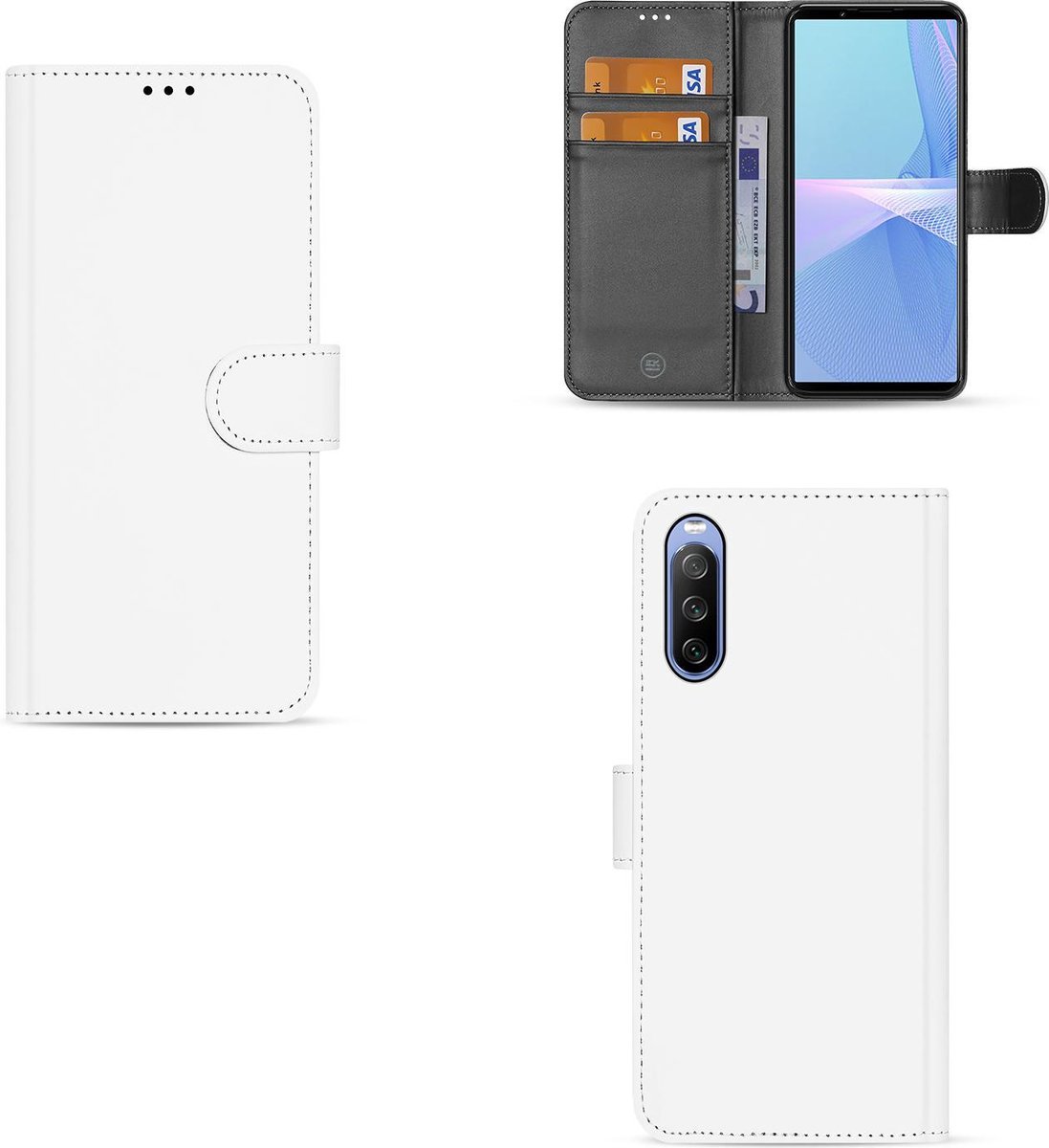 Sony Xperia 10 III Book Case Wit met Pasjeshouder