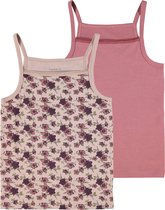 NAME IT NKFSTRAP TOP 2P DECO ROSE FLOWER Meisjes Onderhemd - Maat 110-116