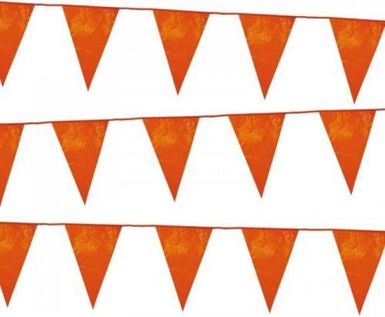 3 stuks Vlaggenlijn XL Oranje met Voetbal , 30 meter, Buiten Kwaliteit , EK, , Oranje, Nederland, Voetbal, Vlaggetjes Oranje