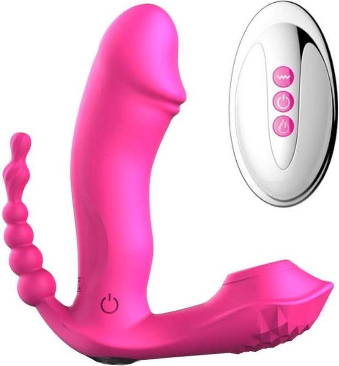 Goedkoopste Vibrator voor vrouwen met afstandsbediening - zuigende vibrator - clitoris stimulatie - anale stimulatie - verwarmde inbreng gedeelte
