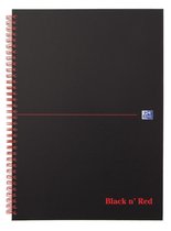 Oxford Black n'Red - Spiraalnotitieboek - A4 - 192 pagina's - Geruit