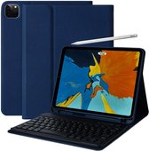 iPadspullekes - Apple iPad Pro 11 Inch (2018/2020/2021/2022) Hoes met Afneembaar Toetsenbord - Bluetooth Keyboard Case met Verlichting - Pencil Houder- Blauw
