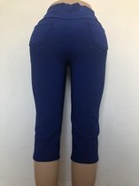 Comfortbroek/Legging – Damesbroek – Hoge taille – Cobalt Blauw – Stretch – L/XL – KORT MODEL