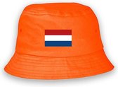 Bucket hat oranje - vissershoedje - zonnehoedje - Nederlandse vlag - WK voetbal 2022 - Koningsdag - Oranje