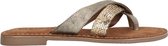 Lazamani 75.624 - Marta teenslipper kruisband gold kroko - maat 43
