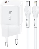 HOCO N10 Starter - PD Oplader 20W + USB-C naar Lightning kabel - Voor iPhone 12 - Wit