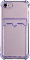 TPU Dropproof beschermende achterkant met kaartsleuf voor iPhone SE 2020/8/7 (paars)