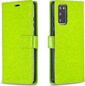 Voor Samsung Galaxy A32 5G Crazy Horse Textuur Horizontale Flip Lederen Case met Houder & Kaartsleuven & Portemonnee & Fotolijst (Groen)