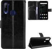 Voor ZTE Libero 5G Crazy Horse Textuur Horizontale Flip Lederen Case met Houder & Kaartsleuven & Lanyard (Zwart)