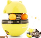 REXA® kattenballen trackball met 360 graden draaiende baan | speelgoedballen | lichtgevende klokkenballen muis (geel)