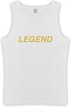 Witte Tanktop sportshirt met Gouden “ Legend “ Print Size L