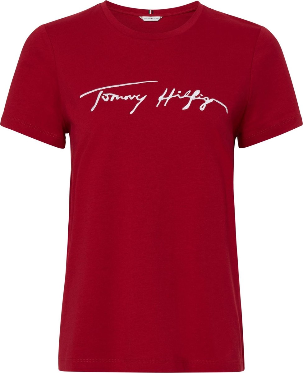 Tommy Hilfiger T-shirt Bordeaux femme taille S | bol.com