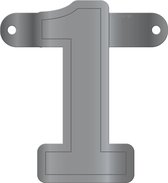 Banner letter 1 metallic zilver