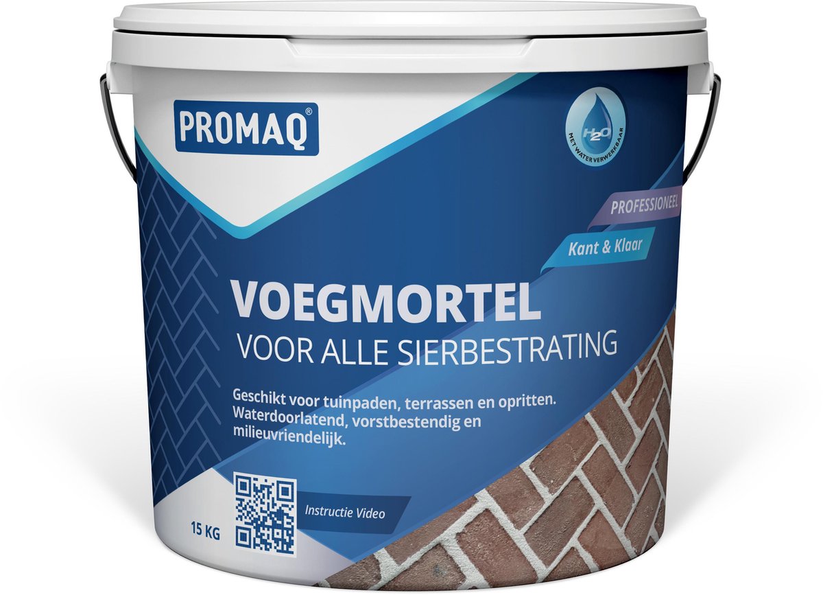 Voegmortel Promaq kant & klaar extra fijn basalt /zwart (15kg) - Promaq