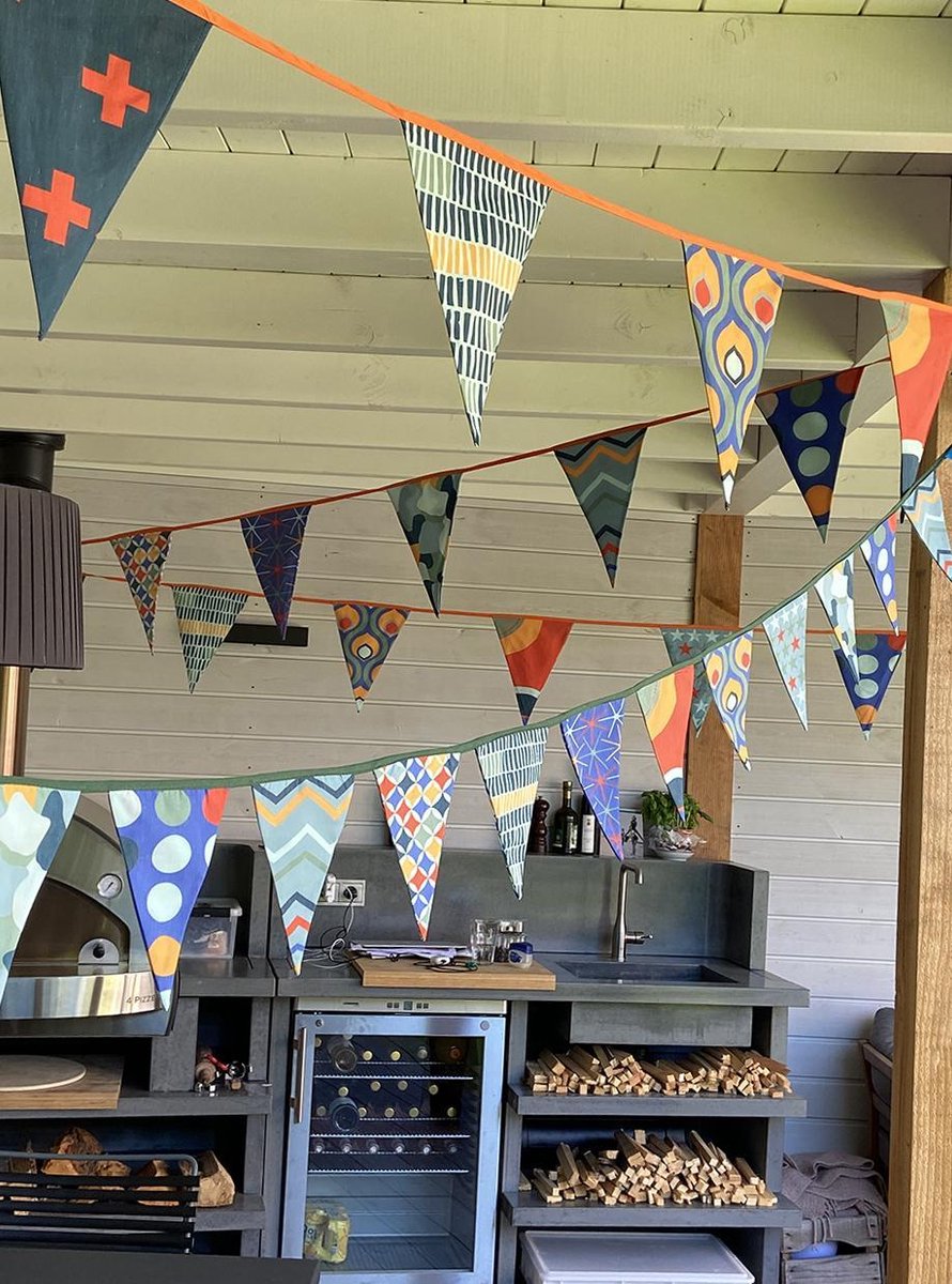 Stoffen slinger - mini vlaggenlijn - Feest Slingertje - Geboorte - Verjaardag - CELEBRATE MINI (vlaggenlijn 3 mtr lang met 18 vlaggetjes) — afbeelding 7