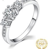 Sterling Zilveren S925 9-Steens Cubic Zirconia Ring 16mm