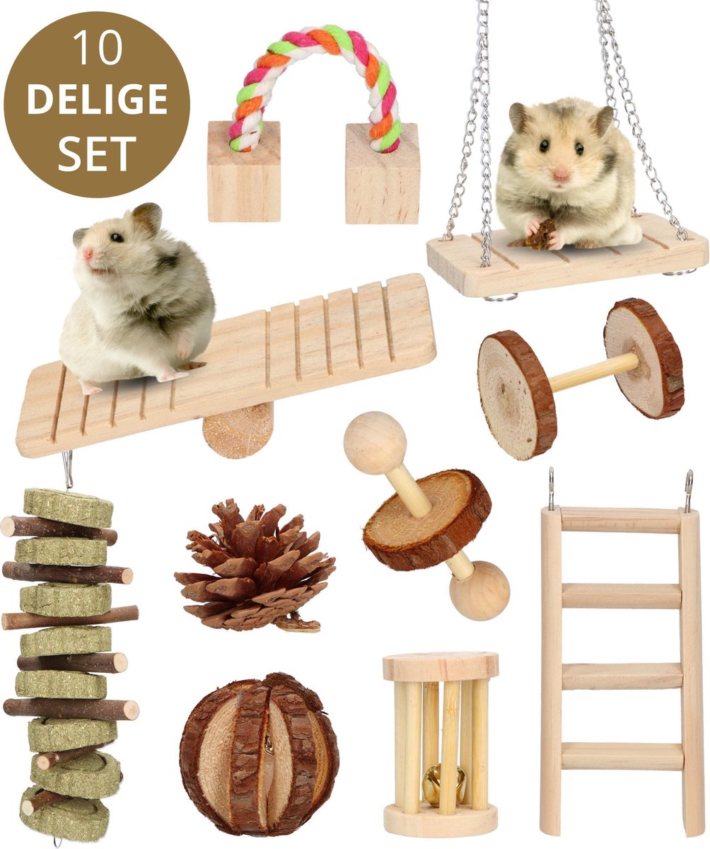 IJver Pilfer Ingenieurs 10-Pack Houten Knaagdieren Speelgoed - Voordeelverpakking - Hamster  Speelgoed -... | bol.com