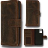 TF Cases | Samsung Galaxy S21 Plus | Bookcase | Genuine Leather | Donker Bruin | High Quality
