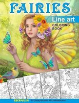 Fairies. Line Art Coloring Book