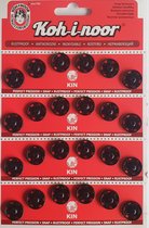 Koh-i-noor roestvrijstalen zwart drukknopen No6 - 15 mm - zwart - aannaaibare drukkers - 24 stuks op kaart