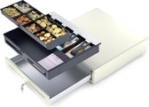 ACROPAQ AC425TT kassalade - Stevige metalen behuizing, eenvoudige opening per druk op de voorzijde 'front-touch', lichtgrijs